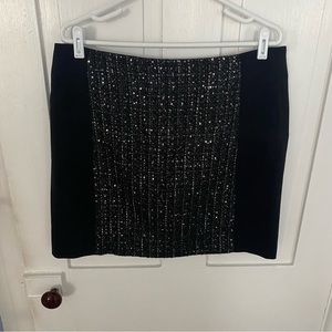 Loft Black and Grey Sparkle Skirt
